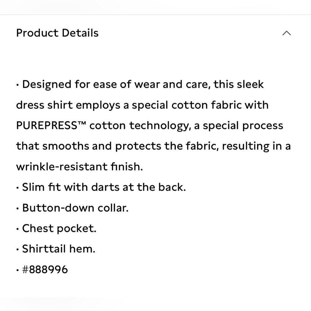 NWT Banana Republic Slim Wrinkle Resistant Blue Dress Shirt Size Large. - Picture 8 of 9